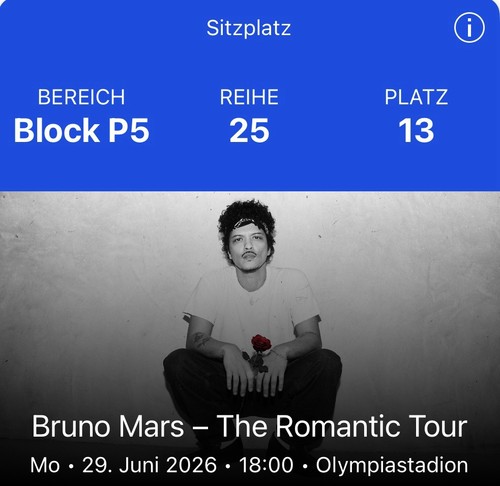 Bruno mars konzerttickets - mars,