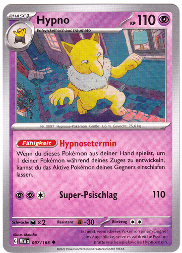 Pokemon karte hypno 097 - karte:,