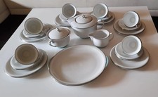 Kaffeeservice Pirkenhammer Czechoslovakia 42-teilig mint silber Antik Porzellan