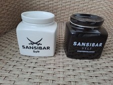Sansibar Sylt - 2 Gewürzdosen Keramik - Pfeffermelange und Flor de Sala