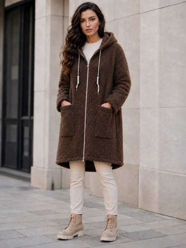 Damen teddy fleece mantel - fleece,