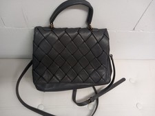 Handtasche, Grau, Flechtoptik, Kunstleder, Viele Fächer,TOP!