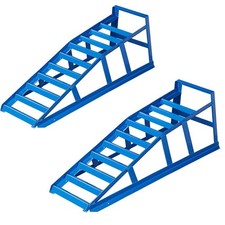 2er Set Auffahrrampen, Tragkraft 2500 Kg mit Überfahrschutz, Rampe, Auffahrbock