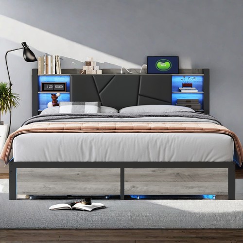 Led polsterbett doppelbett - polsterbett,