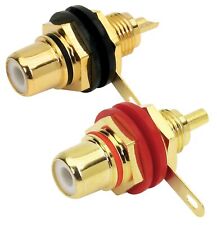 Dynavox Cinch Buchse zum Einbau Schwarz/Rot oder Paar, Cinchbuchse RCA vergoldet