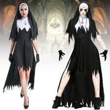 Halloween Kostüm Damen Zombie Nonne Schwester Ordensschwester Karneval Fasching