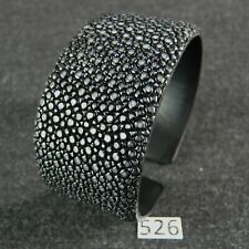 526) Rochenleder Armreif 3 cm Breit verstellbar 17 - 22 cm Stingray Leather