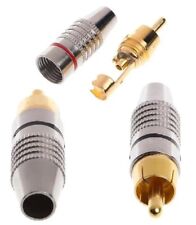 2 Stück Cinch RCA Stecker vergoldet schraubbar + zum Löten