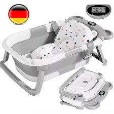 Babywanne Baby Badewanne faltbar 3-in-1 mit Thermometer, Badekissen & Handbrause