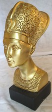 Große NOFRETETE Büste  aus  Ägypten -  30 cm -  2,4 kg  - goldfarbig