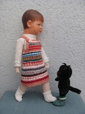 Kunterbuntes Trägerröckchen mit Eisgarnjüppchen - von meiner Käthe Kruse Puppe X