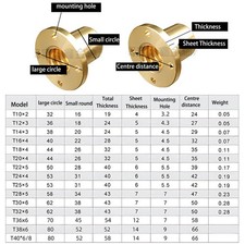 T8 10 12 - T36 Edelstahl 304 Trapezgewindespindel Messingmutter für Spindel aus