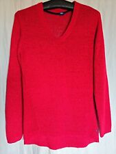 CECIL Pullover Rot V-Ausschnitt Langarm Gr. M Strick Mischgewebe