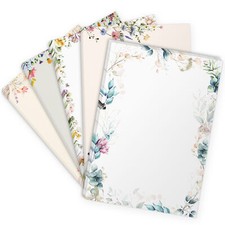 Briefpapier Blumen Mix A4 50 Blatt Motivpapier 5 Designs Bastelpapier Aquarell 