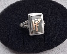 Silberring mit Initialen PF