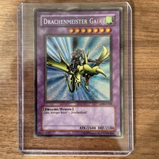 Drachenmeister Gaia LOB-G102 Secret-Rare Yu-Gi-Oh Karte Old Print Deutsch