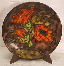 Ruscha Wandteller/Obstschale, Fat Lava Technik, 1970er, Ø 28,5 cm