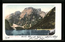 Ansichtskarte Pragser Wildsee, See am Fuße der Berge 1900 