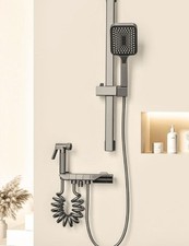 WRMING Duschsystem mit Armatur, Grau, Regendusche mit Messingarmatur,...