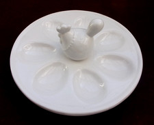 Keramik Eierplatte mit Huhn