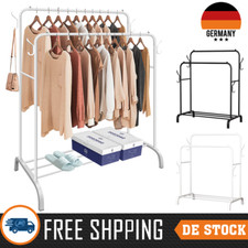Metall Garderobenständer Kleiderständer aus Metall 2 Kleiderstangen 1 Ablage DE