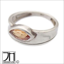 Modernist Silber Ring Citrin