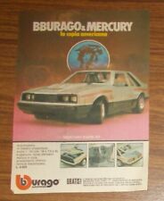 Seltene Werbung BBURAGO Mercury Capri RS 1982