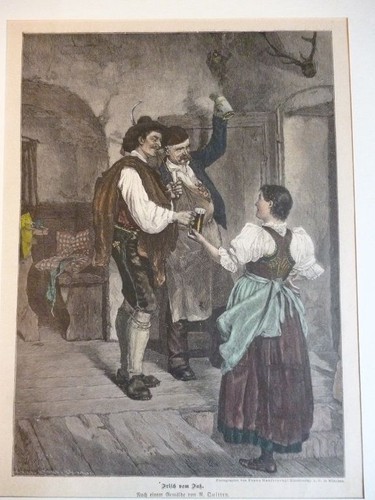 Orig kolorierter holzstich - holzstich,