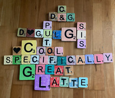 Vintage Handarbeit farbig Holz