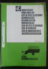 Claas Ladewagen Autonom K25 + K25 S Ersatzteilliste