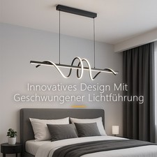 LED Pendelleuchte Schwarz Wellenform Dimmbar Modern Design Lampe