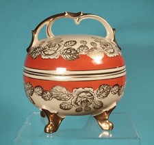 Art Deco Porzellan Dose Oscar Schlegelmilch Bonboniere Rosen Golddekor antik