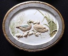 Wandbilder Keramik:“ Entenpaar mit Küken “ „Design Heine Studio“-Nachlass