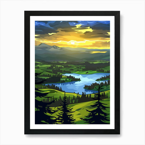Landschaft bei sonnenuntergang - landschaft,