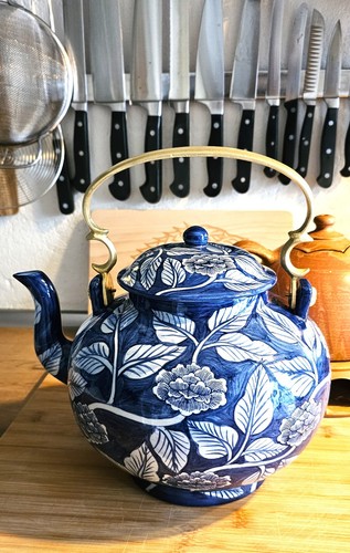 Teekanne liter blau - teekanne,