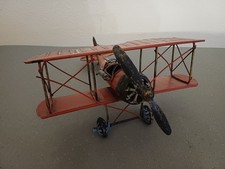 Deko Flugzeug aus Metall  - Doppeldecker Vintage Stil - Gebraucht Guter Zustand