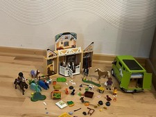 Playmobil Pferdestall Zum Mitnehmen + Pferdetransporter mit Reiterin