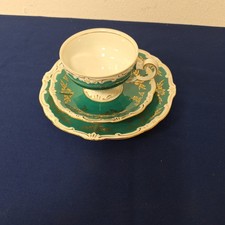 Alte Sammeltasse Kobalt Grün