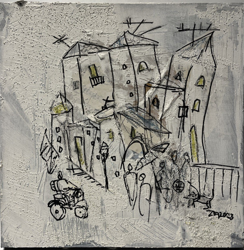 Weiße stadt leute 40x40 - weiße,