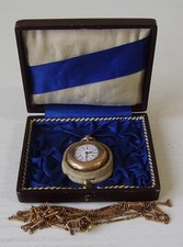 Antike schöne 585 Gold Damen Taschenuhr mit Halskette im Etui um 1900 (19)