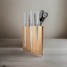 Messerhalter magnetisch aus Akazie, Magnet Messerblock,  braun