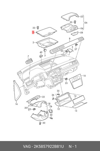 Caddy mk6 handschuhfach im - vw,