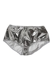 Dolce & Gabbana Silber Metallic Hohe Taille Bikini Unten Damen