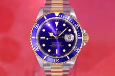 ROLEX Submariner Herren Uhr Stahl/Gold - Ref.16613 Papiere LC100 Box - Purple