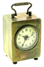 Vintage Reiseuhr/Wecker aus Messing ca. 1900-1930 D.R. Patent deutsches Produkt