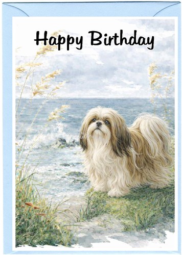 Geburtstagskarte shih tzu hund - geburtstagskarte,