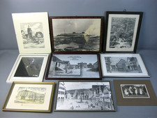 9-tlg. Konvolut alte Bilder u