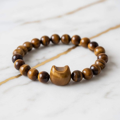 Tigerauge kugelarmband katze - tigerauge,