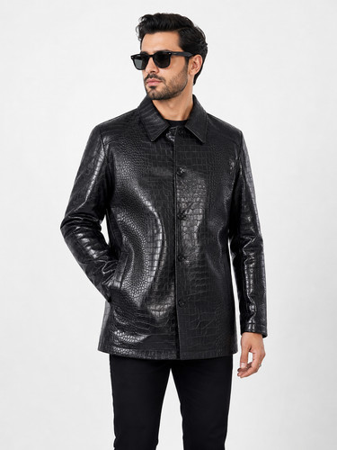 Herren schwarz echt leder - echt,