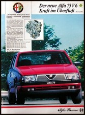 Alfa Romeo  75 V6, Kraft im Überfluß, originale Werbung aus 1986